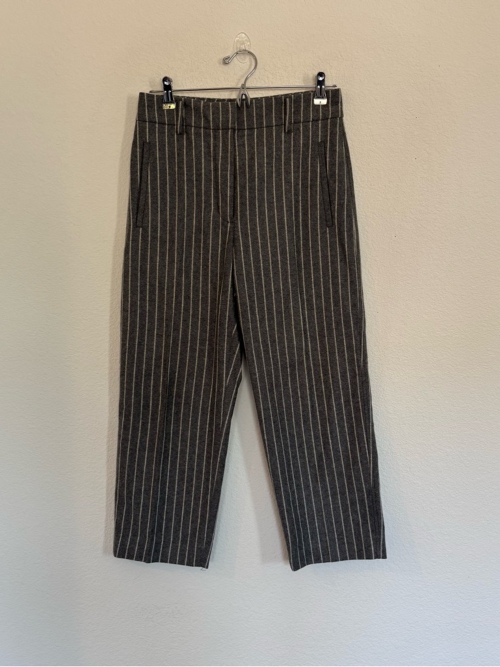 Aritzia Wilfred Jallade Pants Wool Striped Gray Trousers
